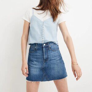 Madewell Rigid Denim A-Line Mini Skirt in Lakeline Wash SZ 25